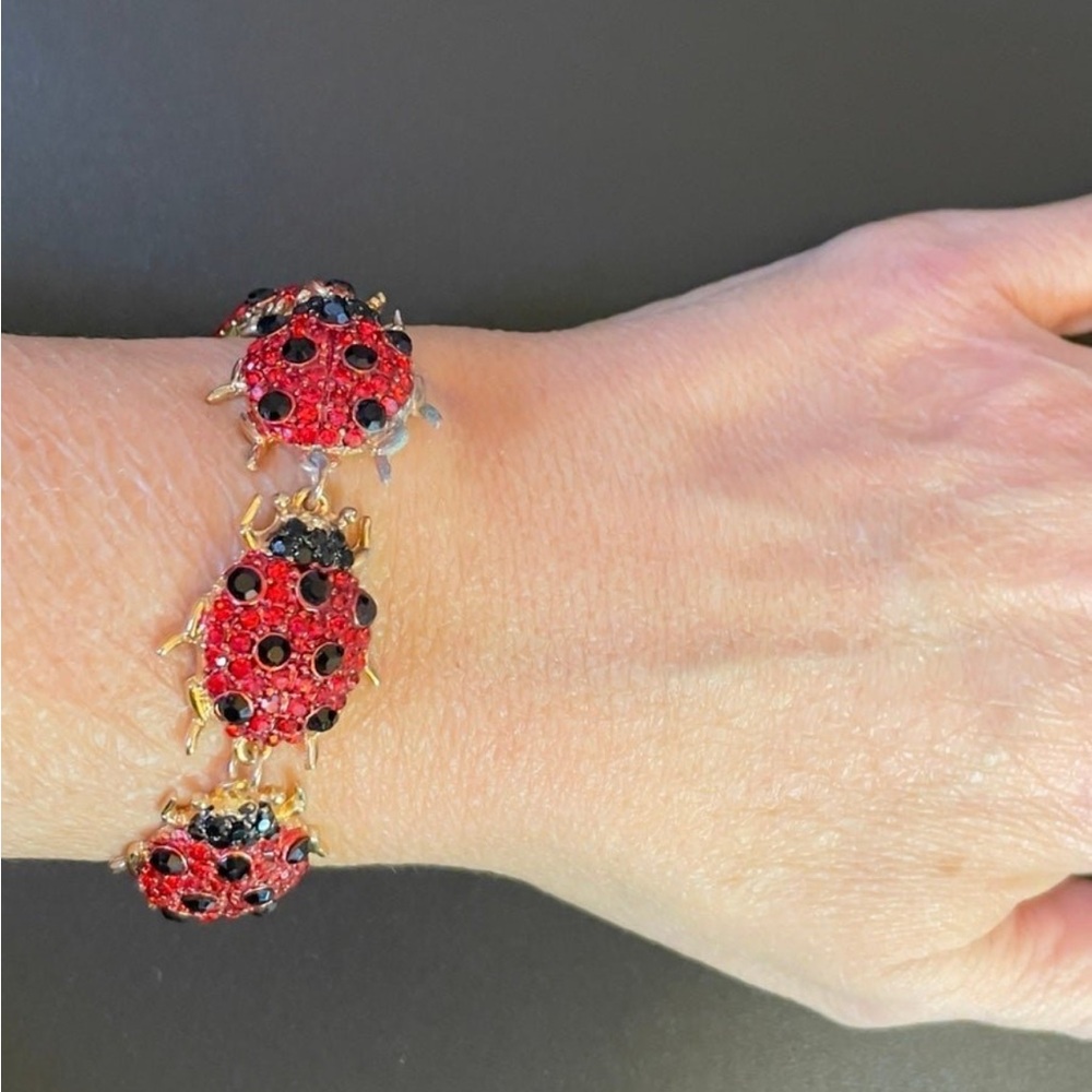 Bling Lady bug crystal bracelet.